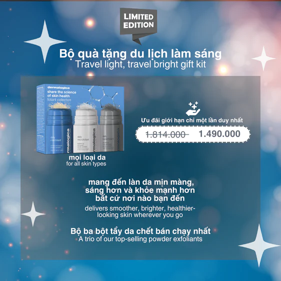 Bộ sản phẩm tẩy da chết (3 kích cỡ du lịch)